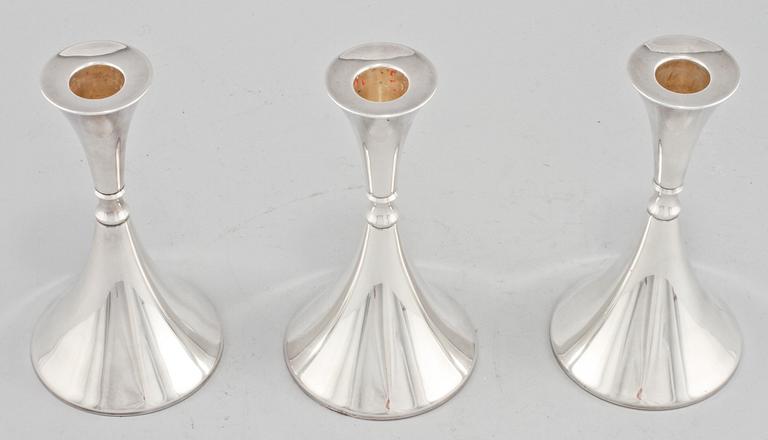 LJUSSTAKAR, 3 st, silver, Ceson, Göteborg, 1991.