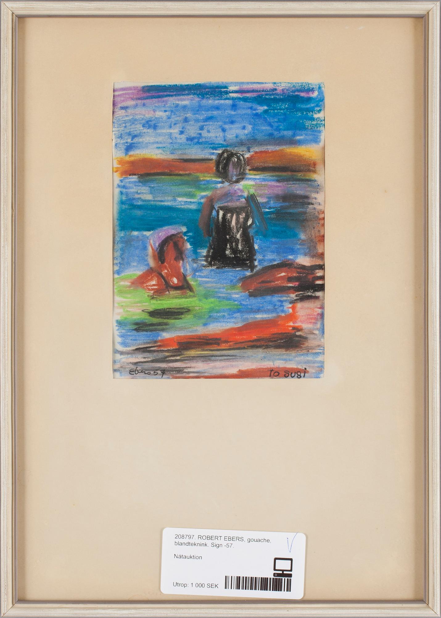 ROBERT EBERS, blandteknik. Sign o dat -57.