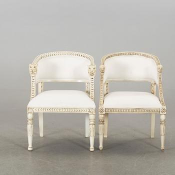 TWO GUSTAVIAN STYLE CHAIRS BY ELIZABETH HENBERG, "Design by E", Sweden 21st century.