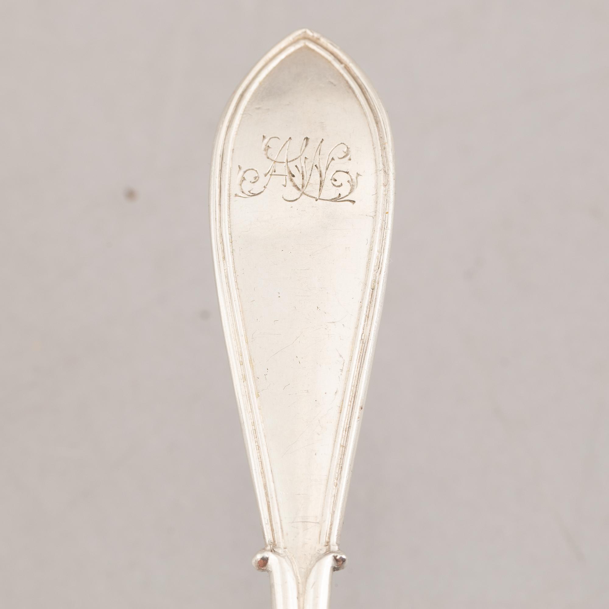 Serving utensils, 3 pcs, silver, Denmark, including Johan Rohde, "Konge/Acorn", Georg Jensen.