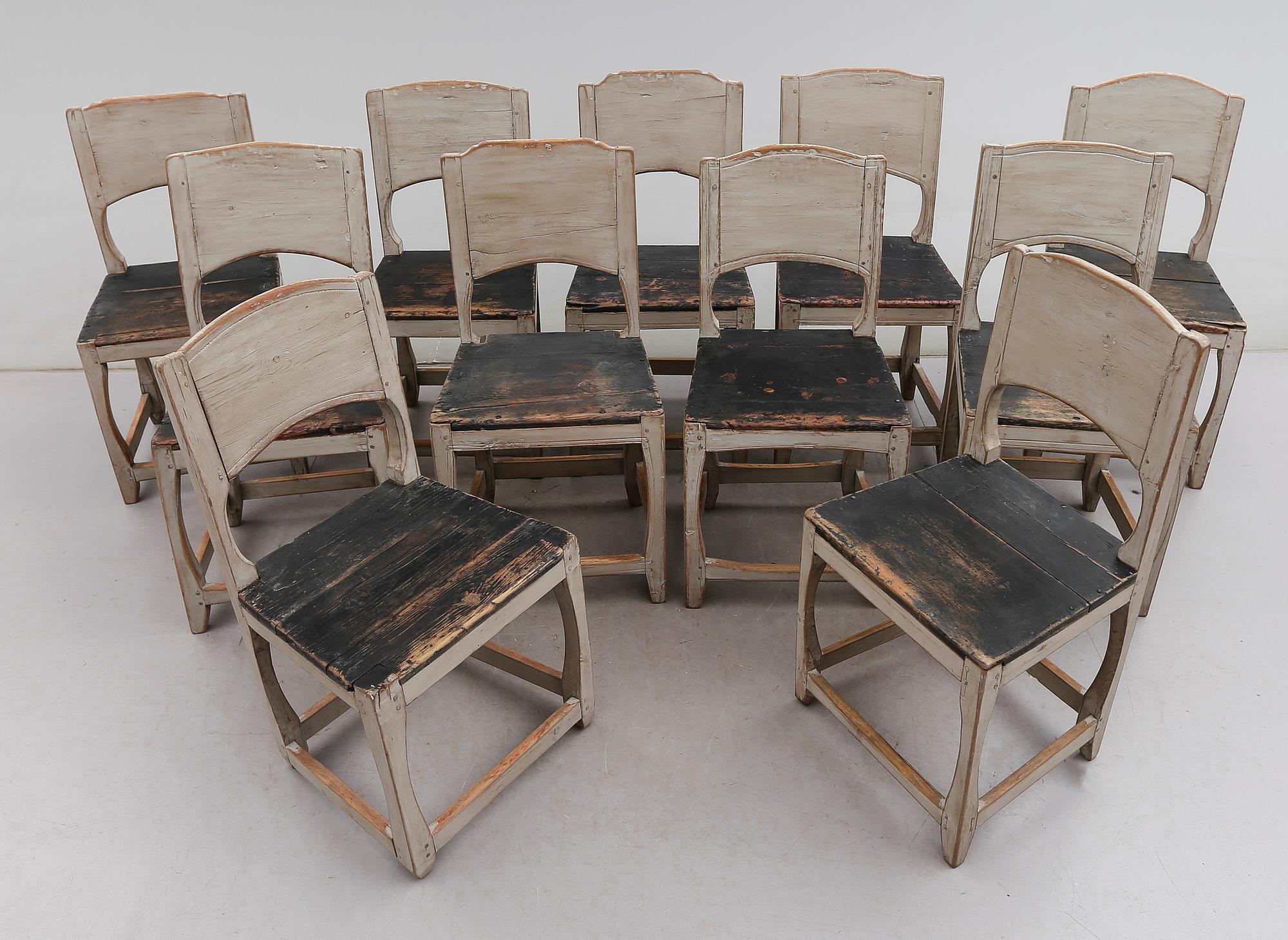 STOLAR, 11 st, snarlika, allmoge, 1700-/1800-tal.