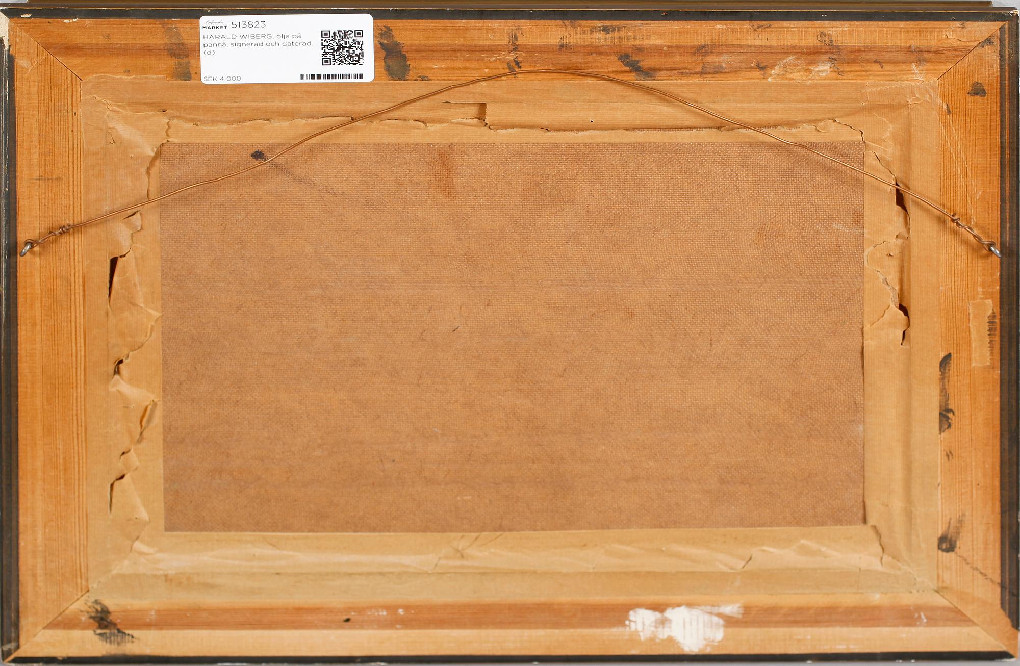 HARALD WIBERG, olja på pannå, signerad och daterad.