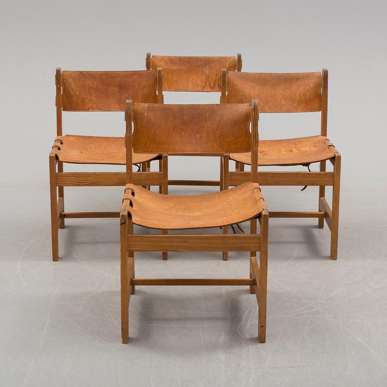 A set of four pine chairs, second half of the 20th century.