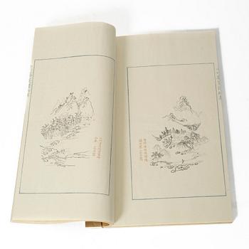 十竹齋書畫譜 四開 木版畫 A complete collection of Ten-Bamboo Studio decorative letter papers, Rongbaozhai in Beijing in 1952.