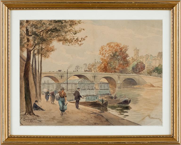 OKÄND KONSTNÄR, akvareller, ett par, sign. E. Conronneau. Trol omkring sekelskiftet 1900.