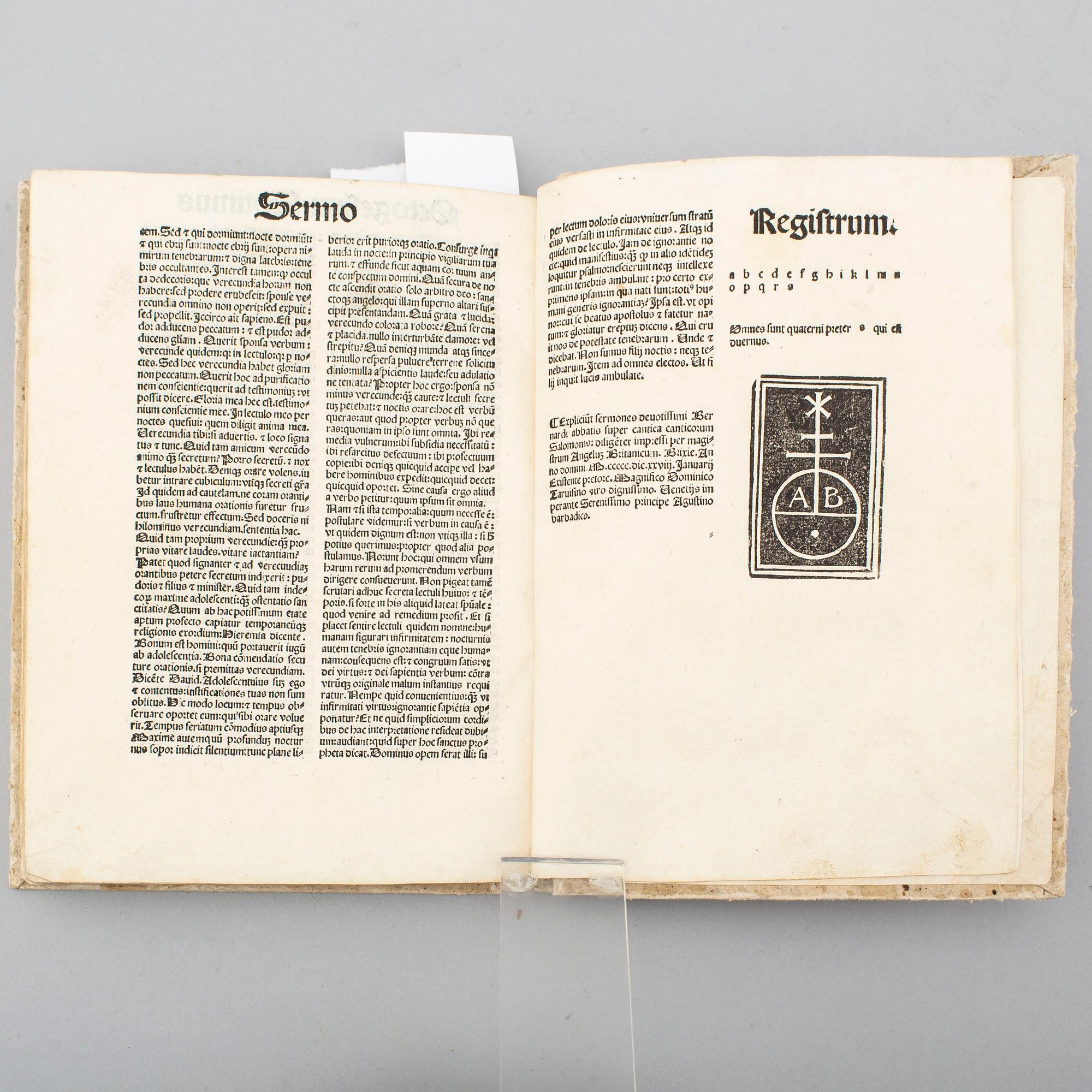 BOOK, Incunable, Brescia 1500.
