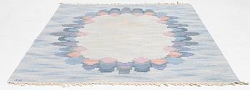 Judith Johansson, a carpet, 'Blomsterkrans', flat weave, c 273 x 208 cm, signed JJ.