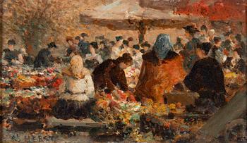 Auguste Clément Joseph Herst, oil on panel, signed.