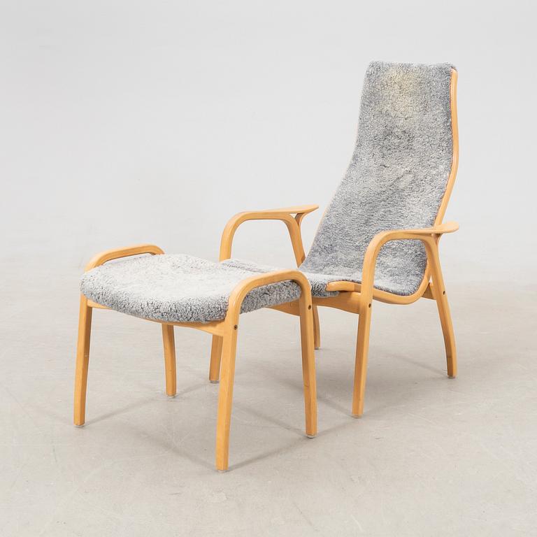 Yngve Ekström, armchair with footstool "Lamino", Swedese 20th century.