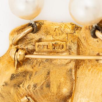 Collier med hänge/lås Ole Lynggaard 18K guld med odlade pärlor.