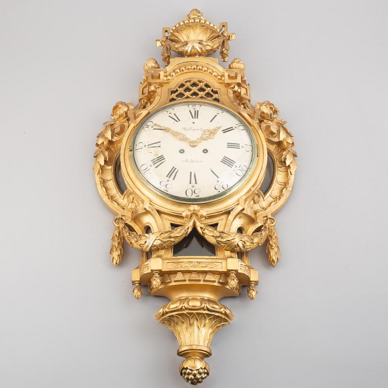 Robert Engström, a Gustavian style wall clock, Stockholm, Sweden, first half of the 20th century.