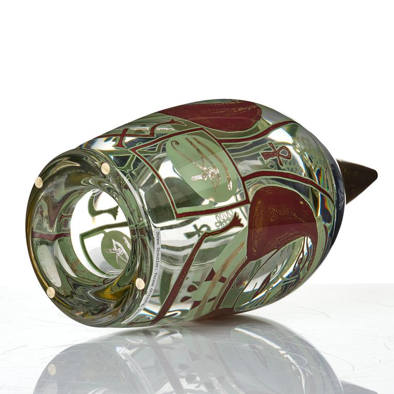 Hanne Dreutler, skulptur, glas, "Queen", numrerad 30b 5/12, Studio Åhus, 1997.