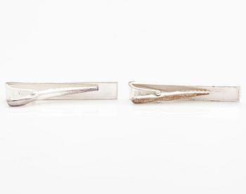 BJÖRN WECKSTRÖM, Two tiepins "Jupiter" and a pair of cufflinks "Landscape on Luna". Lapponia 1972-2010.