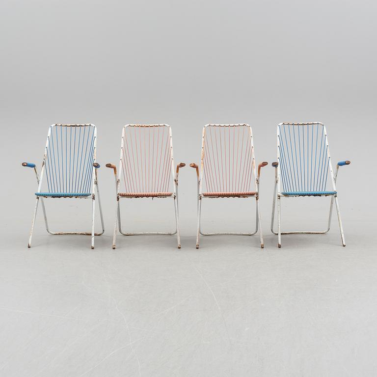 TRÄDGÅRDSBORD SAMT 4 STOLAR, troligen 1950-tal.