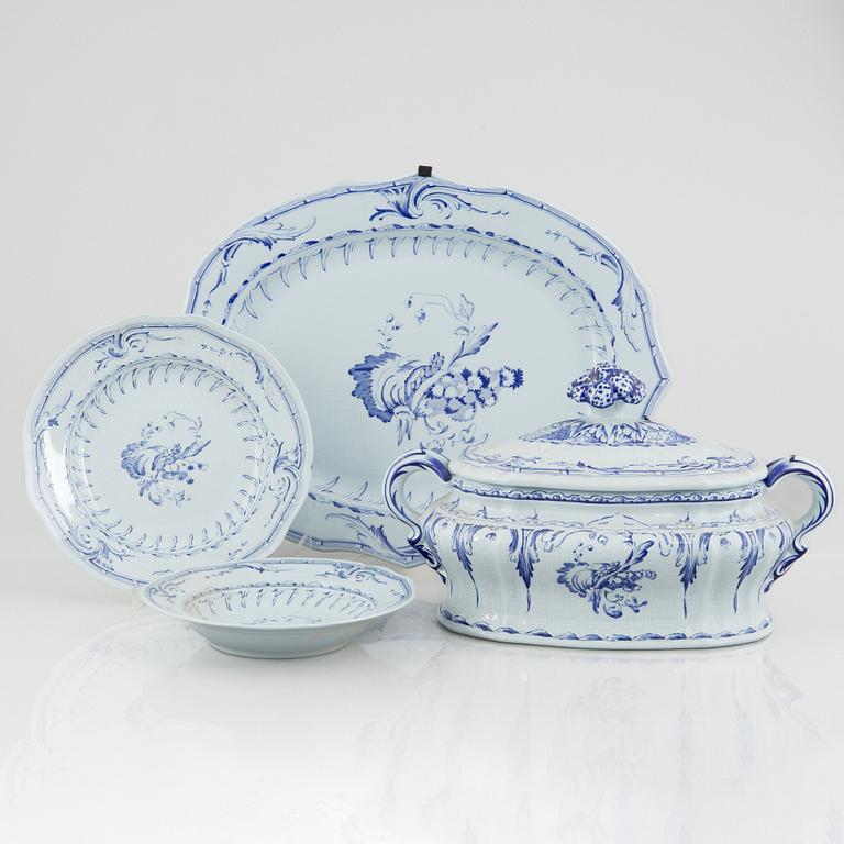 Servisdelar, 10 st, porslin, efter original från 1758, Rörstrand, 1976.