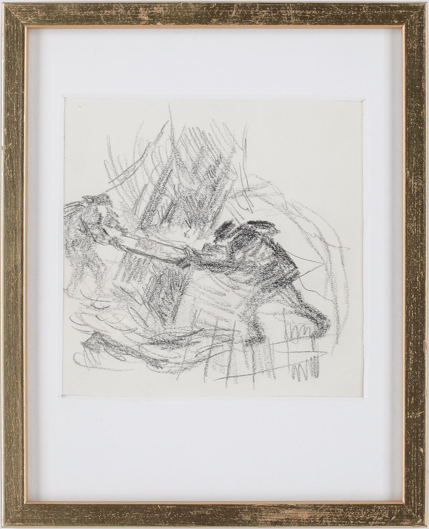 HARALD LINDBERG, teckning, signerad.