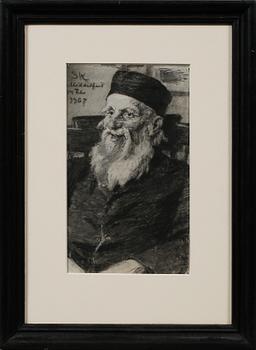 Peder Severin Krøyer · PEDER SEVERIN KRÖYER, kol med täckvitt, signerad S.K och daterad Middelfart 24. Febr 1907.