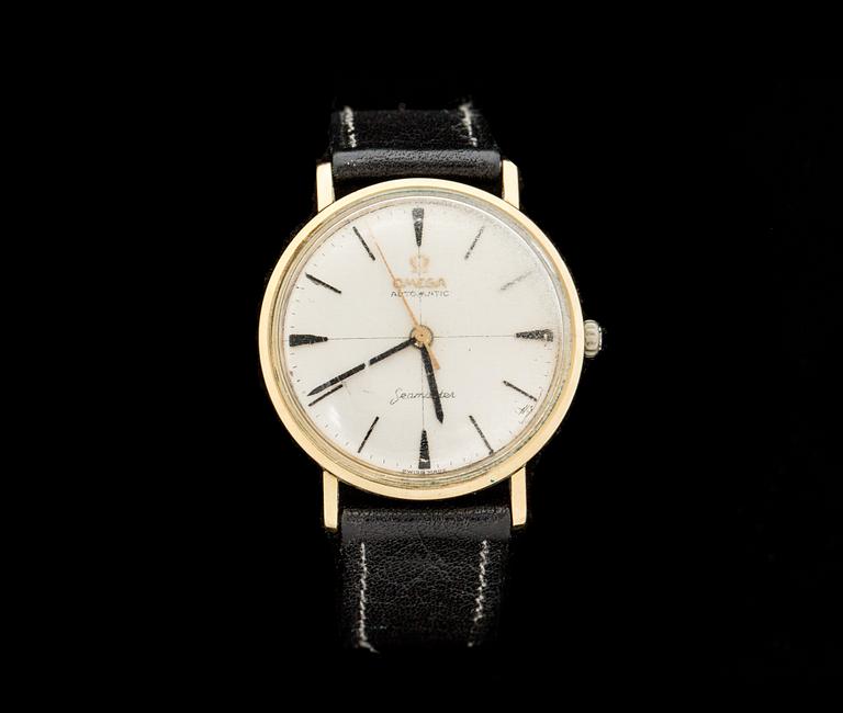 ARMBANDSUR, herr, guld på stål.  Omega Seamaster, automatic.