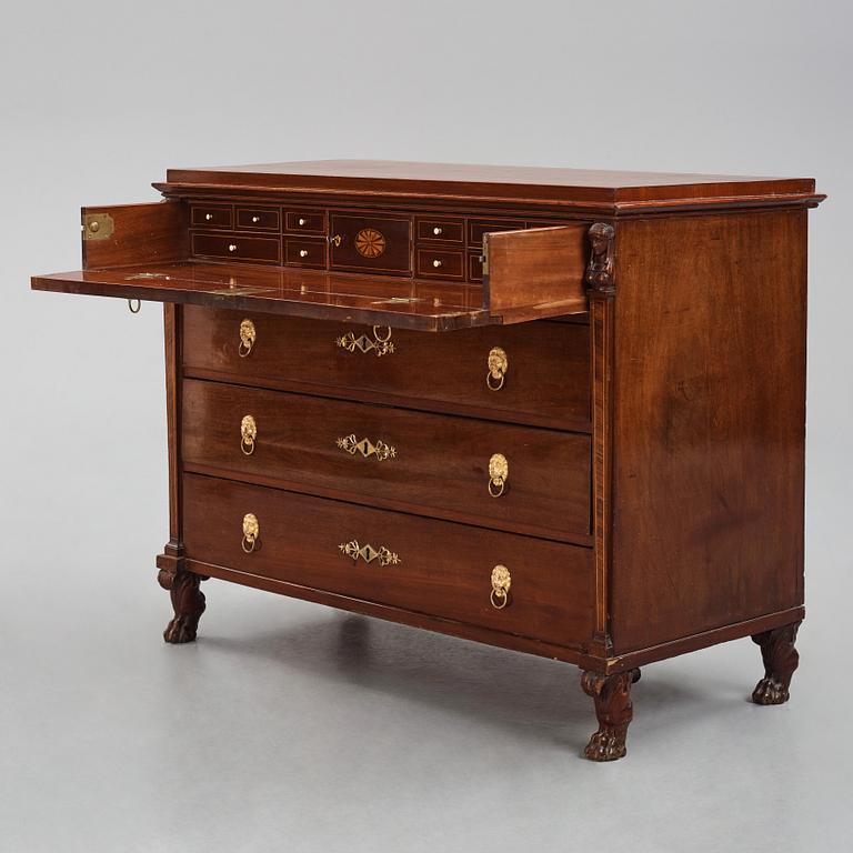 A late Gustavian mahogany and ormolu-mounted writing commode attributed to J.F. Wejssenburg (master 1795-1837).