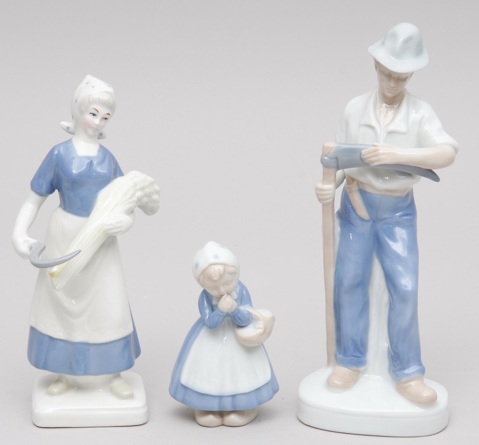 FIGURINER, 3 st. Porslin.