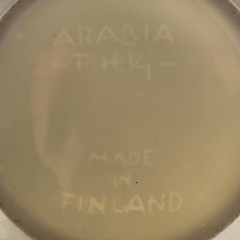 Friedl Holzer-Kjellberg, Malja, riisiposliinia, signeerattu -F.H. Kj.- Arabia Made in Finland.