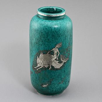 URNA, stengods, "Argenta", Wilhelm Kåge, Gustavsberg, 1900-tal.