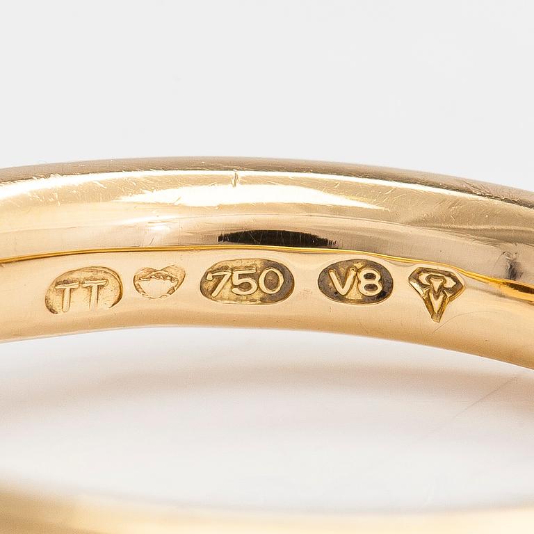 Torbjörn Tillander, ring, 18K guld med en briljantslipad diamant ca 0.25 ct. Helsingfors 1998.