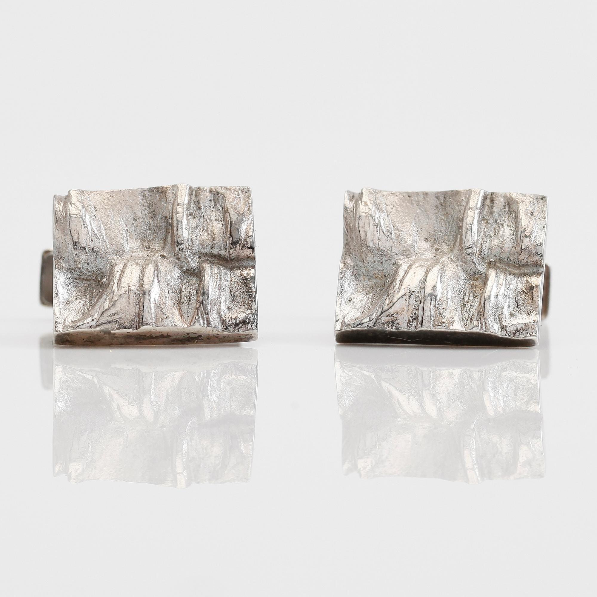 MANSCHETTKNAPPAR, 1 par, sterlingsilver, Sirokoru, Finland 1975.