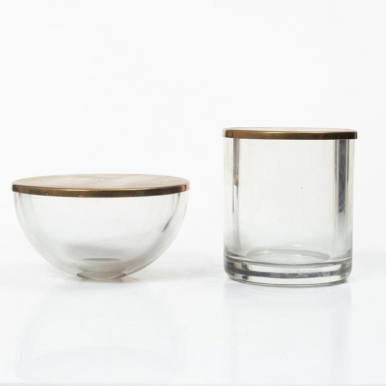 Josef Frank, a hand mirror 'H 2156'and two jars, Svenskt Tenn.