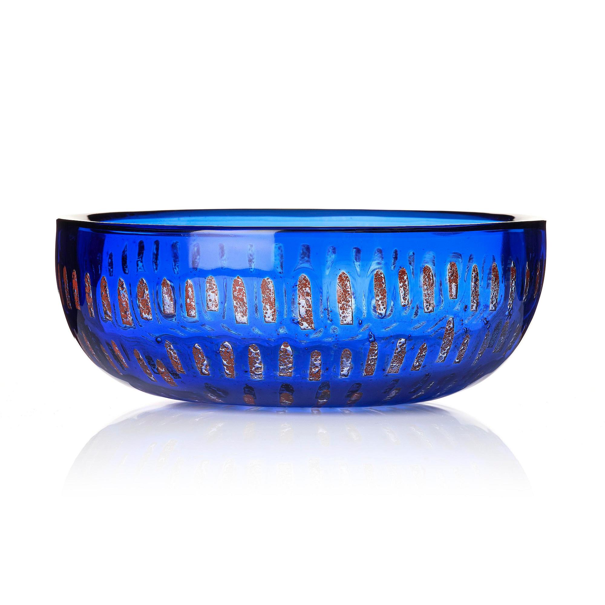Sven Palmqvist, a ravenna glass bowl, Orrefors, Sweden, 1975, no 6228.