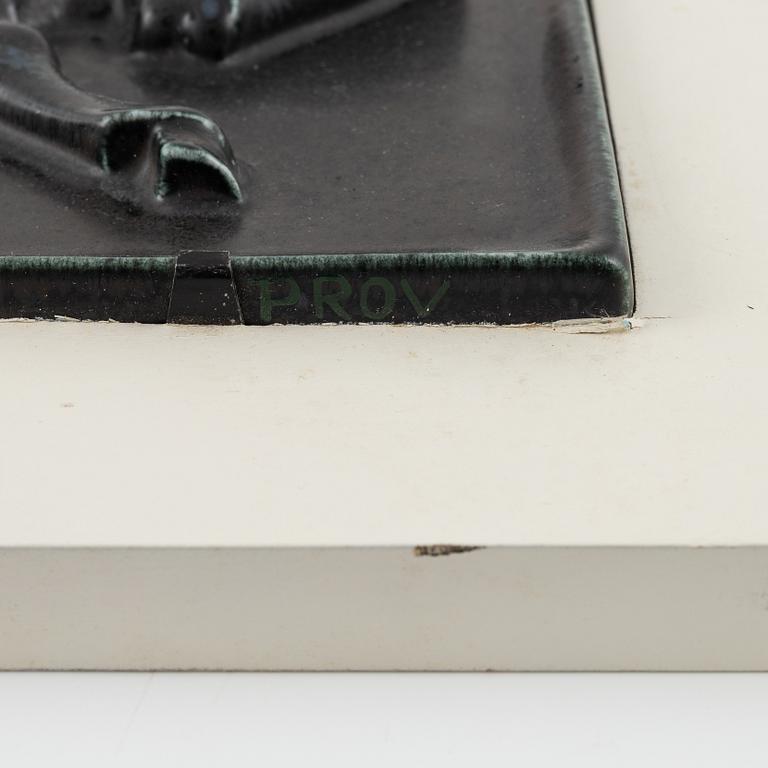 A pair of earthenware bas reliefs by Bertil Lundgren for Rörstrand, Sweden.