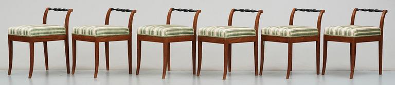 TABURETTER, 6 st, Karl Johan, 1800-talets första hälft.