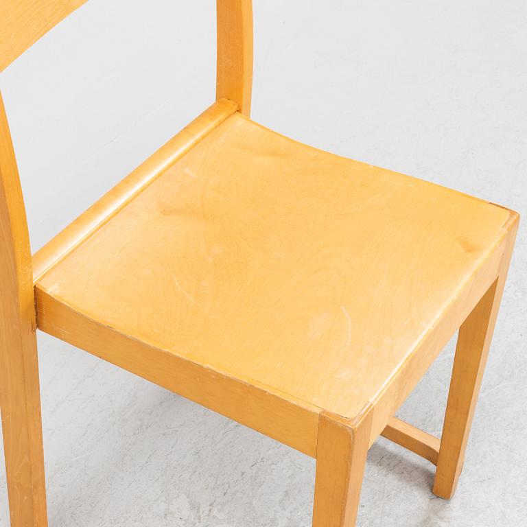 Sven Markelius, a set of six birch 'Orkesterstolen' chairs, mid 20th Century.
