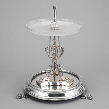 SPEGELPLATEAU, 2 st, nysilver, 1900-talets första hälft.
