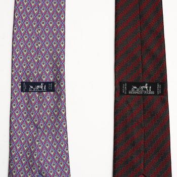 Hermès, two silk ties.