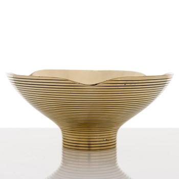 PAAVO TYNELL, A polished brass bowl, oy Taito ab, Finland.