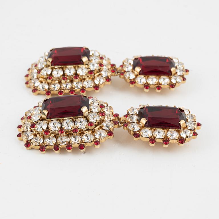 Dolce & Gabbana, large strass earrings.