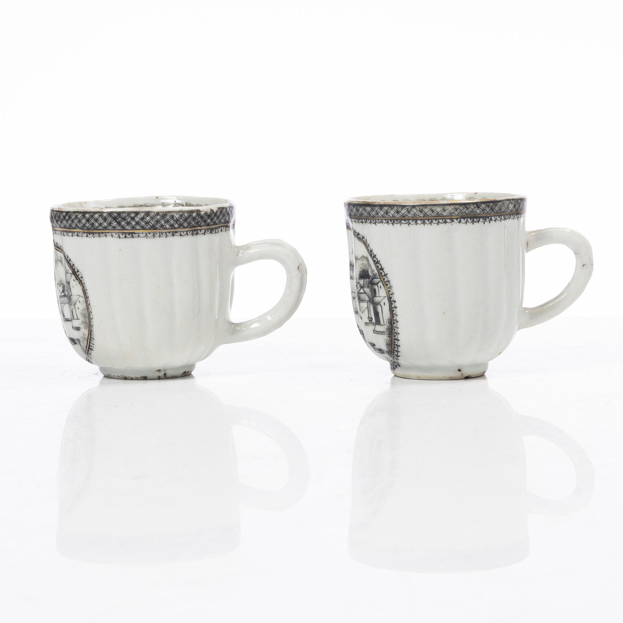 Thirteen porcelain cups, China, mostly 18th century.