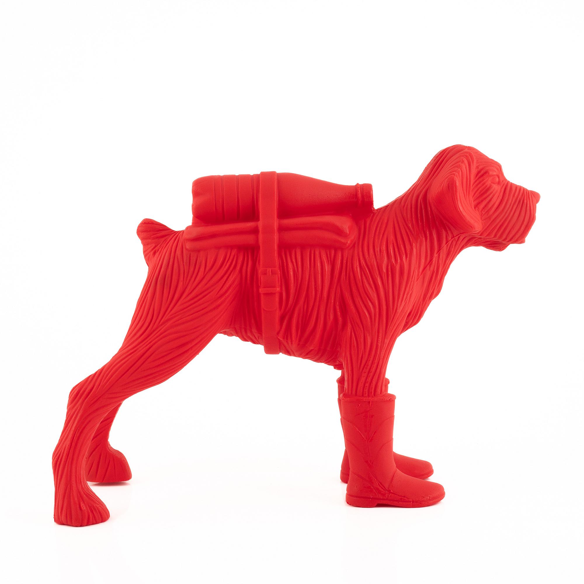 William Sweetlove, "Cloned Schnauzer with Water Bottle" (Red).