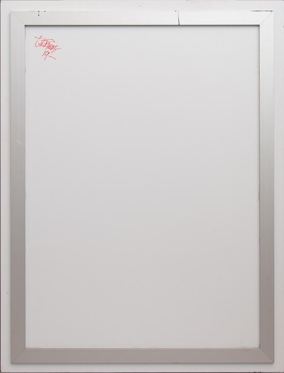 Trama, mixed media and spray paint on board, a tergo signed and dated -19.