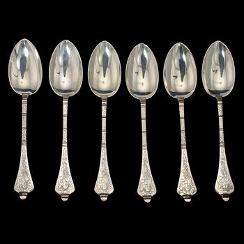 BESTICKDELAR 19 st, silver, Christian F. Heise, Jens Sigsgaard samt W&SS, Danmark, 1900-tal. Vikt 818 g.
