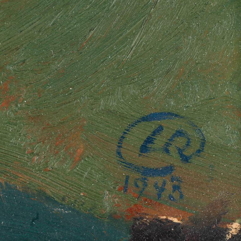 LENNART RODHE, olja på smörpapper, monogramsign o dat 1943.