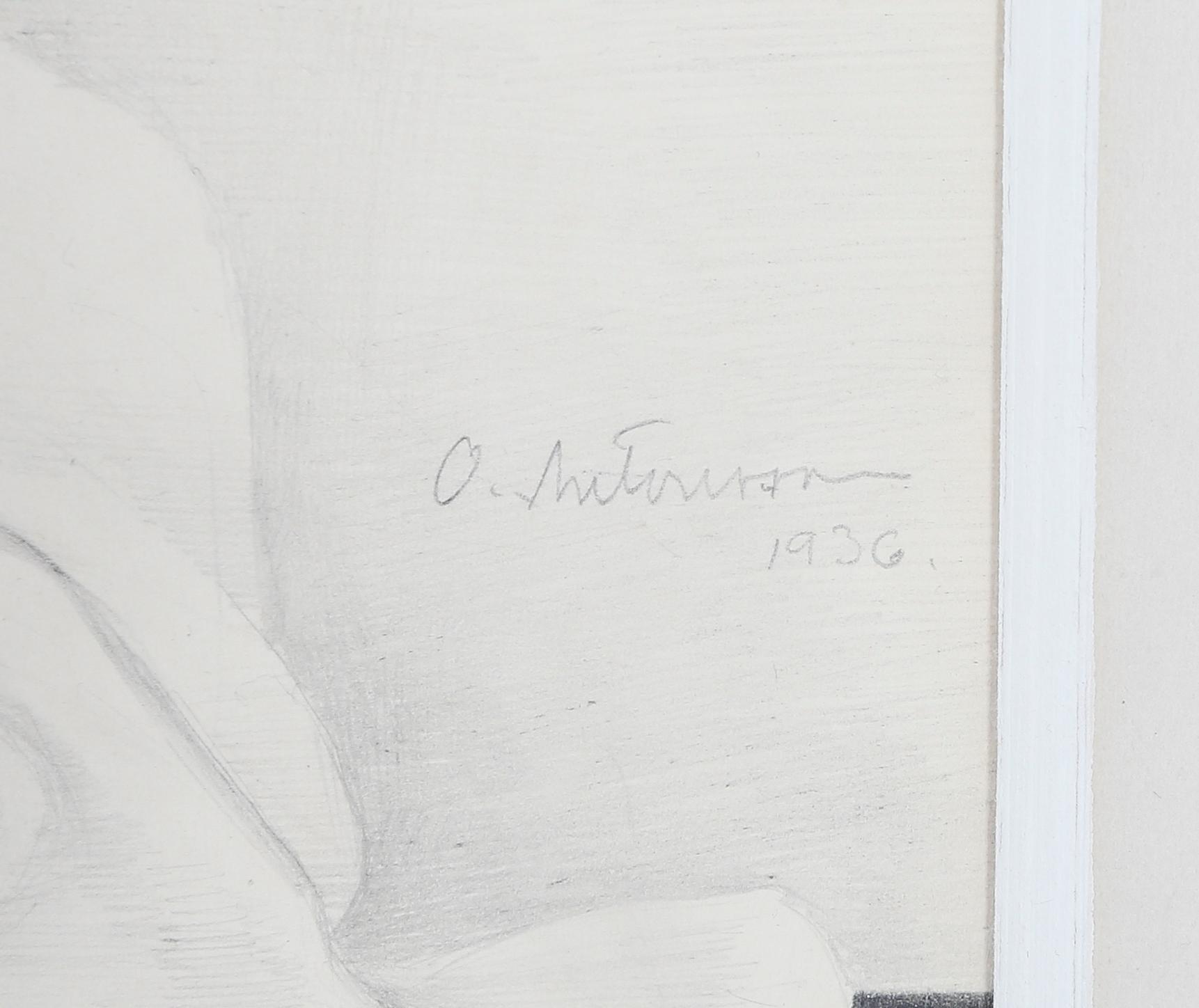 OSCAR ANTONSSON, blyerts, signerad och daterad 1936.