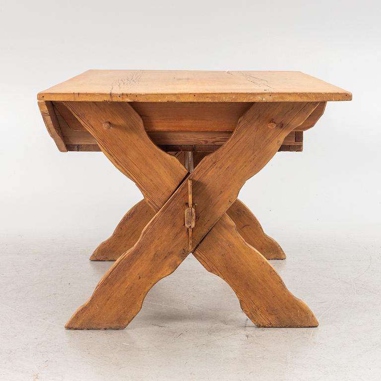 A pine table, 19th Century.