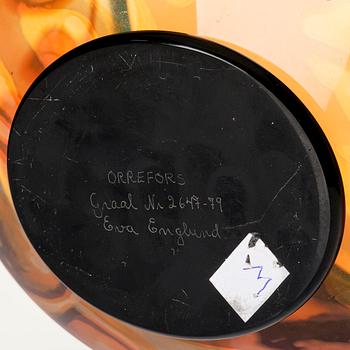 Eva Englund, skål, graal, glas, Orrefors 1979.