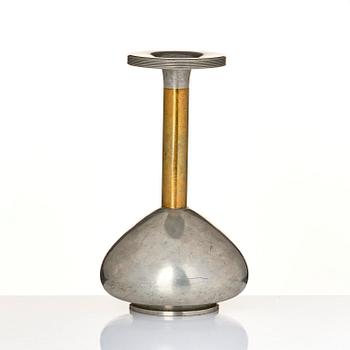 Sylvia Stave, a pewter and brass vase model 5557, C.G. Hallberg, Stockholm, 1933.
