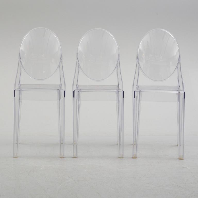 Three 'Victoria Ghost' plastic chairs, Philippe Starck for Kartell.