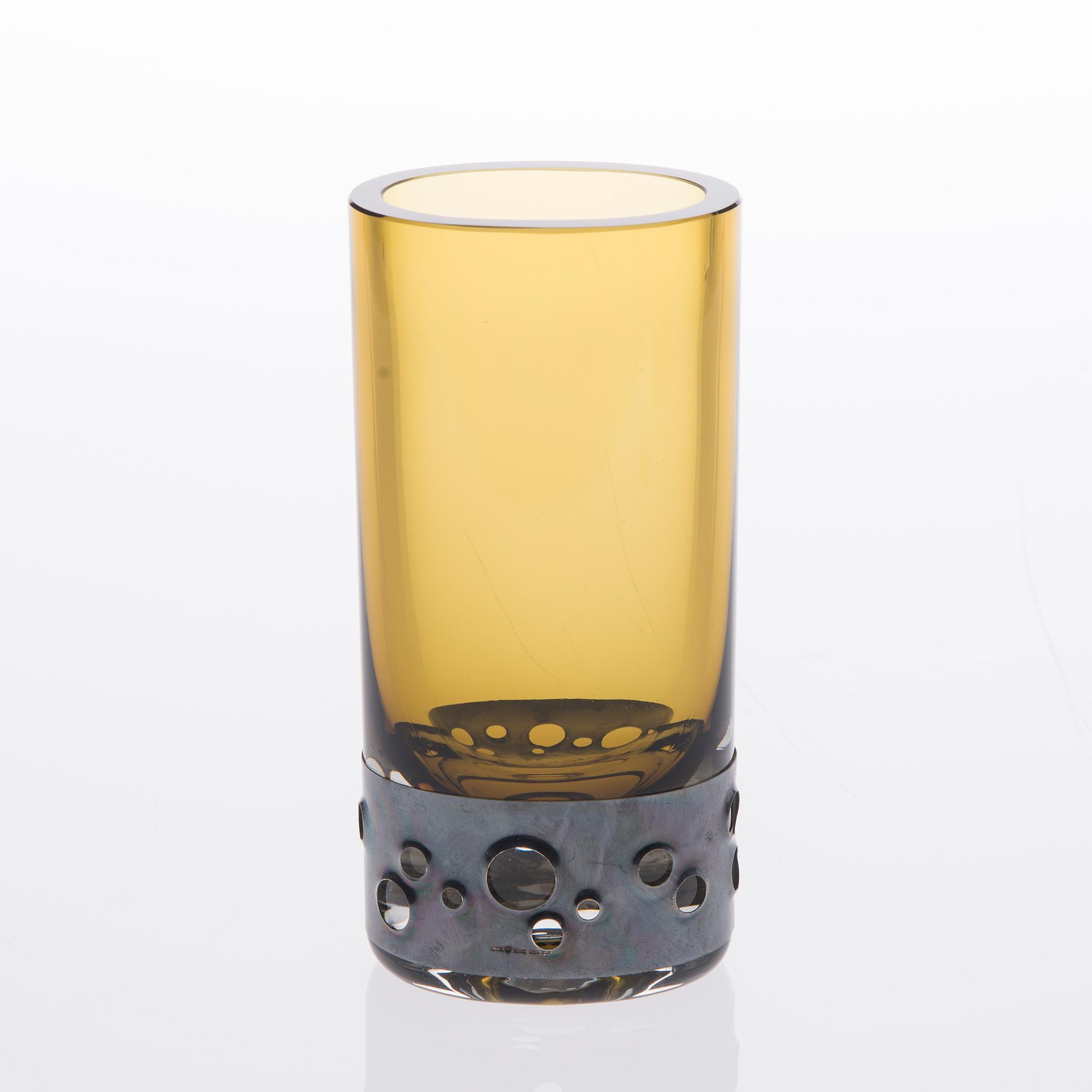 MALJAKKO, glas och silver, Kaj Franck, signerad KF Nuutajärvi Notsjö -64.