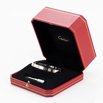 A Cartier 'Love' braceket, 18K white gold.