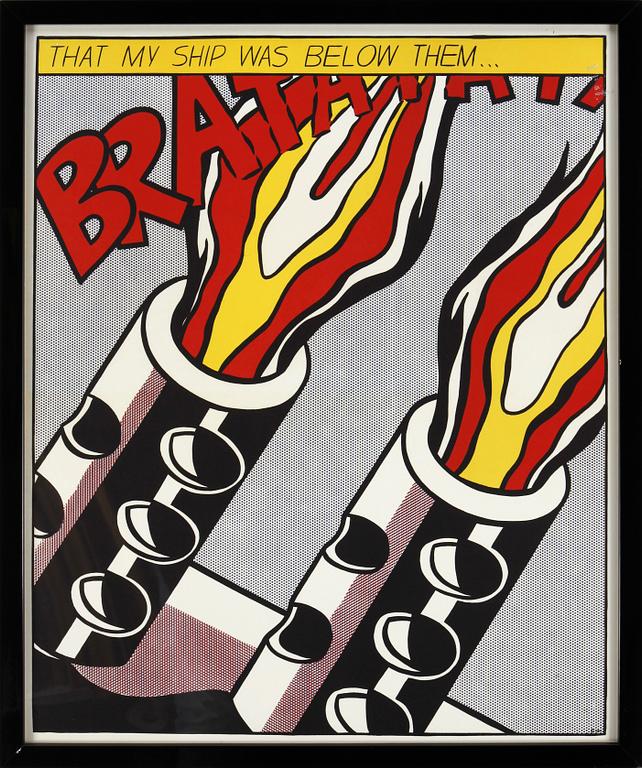 ROY LICHTENSTEIN, after, silkscreens in colours, triptych, edition Stedelijk Museum Amsterdam, published after 1966.